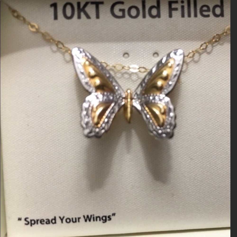 1/20 10K Gold Filled Hollow Butterfly Pendant